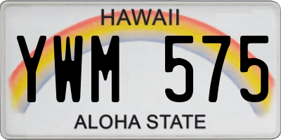 HI license plate YWM575