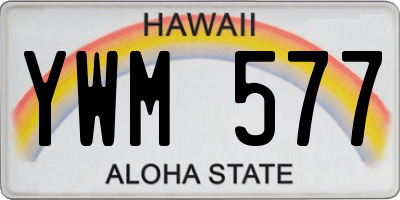 HI license plate YWM577
