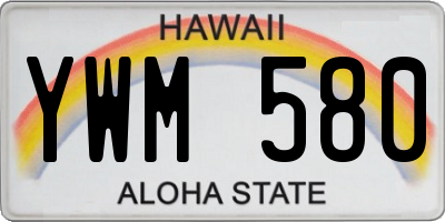 HI license plate YWM580