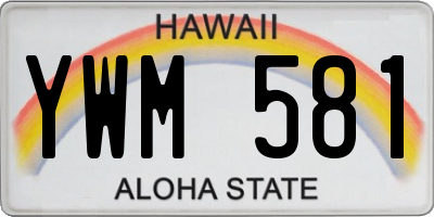 HI license plate YWM581