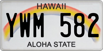 HI license plate YWM582