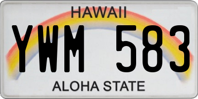 HI license plate YWM583