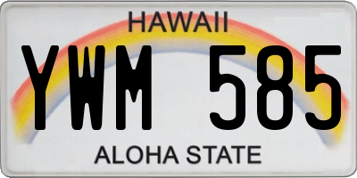 HI license plate YWM585