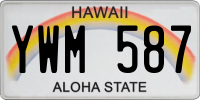HI license plate YWM587