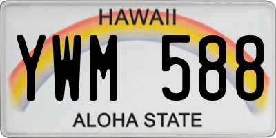 HI license plate YWM588