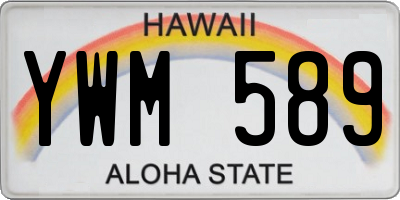 HI license plate YWM589