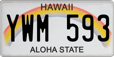 HI license plate YWM593
