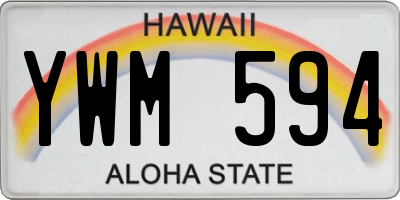 HI license plate YWM594