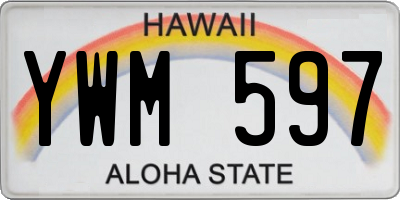 HI license plate YWM597