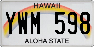 HI license plate YWM598