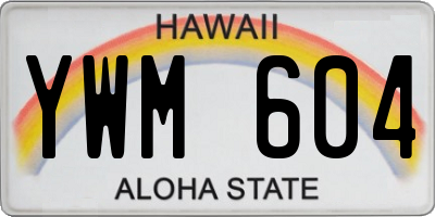 HI license plate YWM604