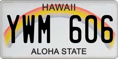 HI license plate YWM606