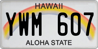 HI license plate YWM607