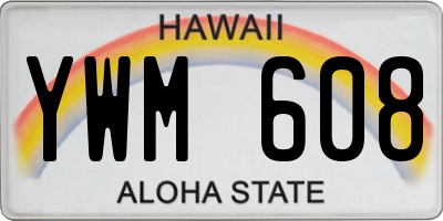 HI license plate YWM608