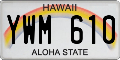 HI license plate YWM610