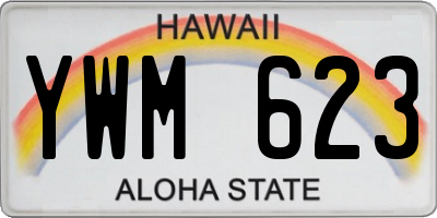 HI license plate YWM623