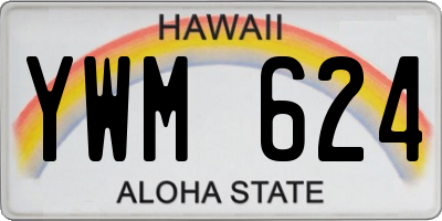 HI license plate YWM624