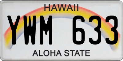 HI license plate YWM633
