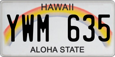 HI license plate YWM635