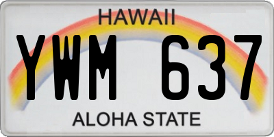HI license plate YWM637
