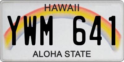 HI license plate YWM641