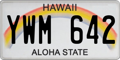 HI license plate YWM642