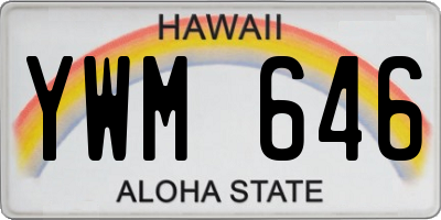 HI license plate YWM646