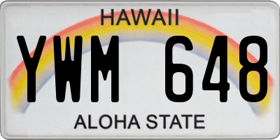 HI license plate YWM648