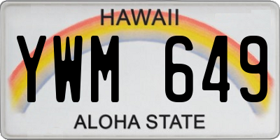 HI license plate YWM649