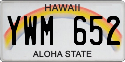 HI license plate YWM652