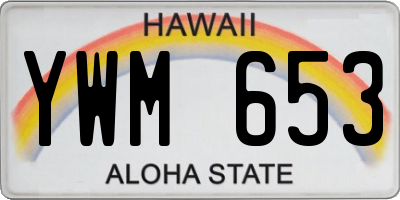 HI license plate YWM653