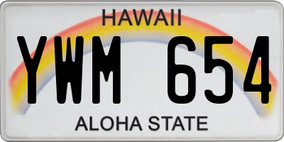 HI license plate YWM654