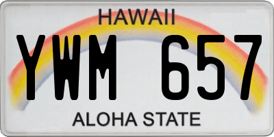 HI license plate YWM657