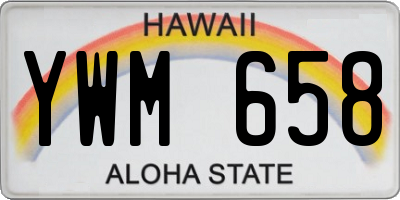 HI license plate YWM658