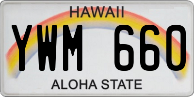 HI license plate YWM660