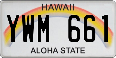 HI license plate YWM661