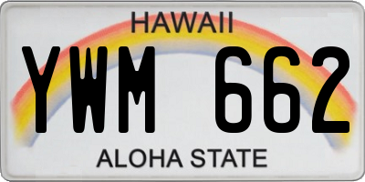 HI license plate YWM662