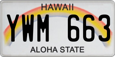 HI license plate YWM663