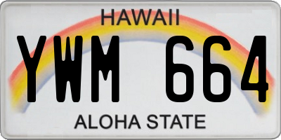 HI license plate YWM664