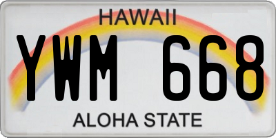 HI license plate YWM668