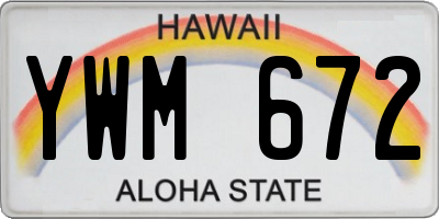 HI license plate YWM672