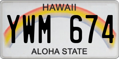 HI license plate YWM674