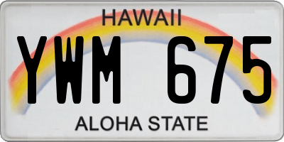 HI license plate YWM675