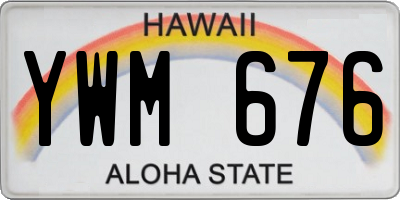 HI license plate YWM676