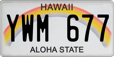 HI license plate YWM677