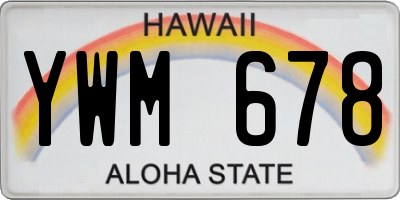 HI license plate YWM678