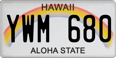 HI license plate YWM680