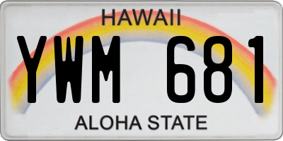 HI license plate YWM681