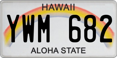 HI license plate YWM682