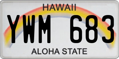 HI license plate YWM683